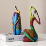 Ins Abstract Art Woman Sculpture Figurines For Interior Resin Statue Color Modern Home Decoration Home Decorative Figures Gifts