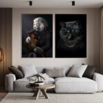 Lion-Monkey-Tiger-Smoking-Poster-Anthropomorphic-Animal-Canvas-Painting-For-Living-Room-Wall-Art-Decorative-Pictures